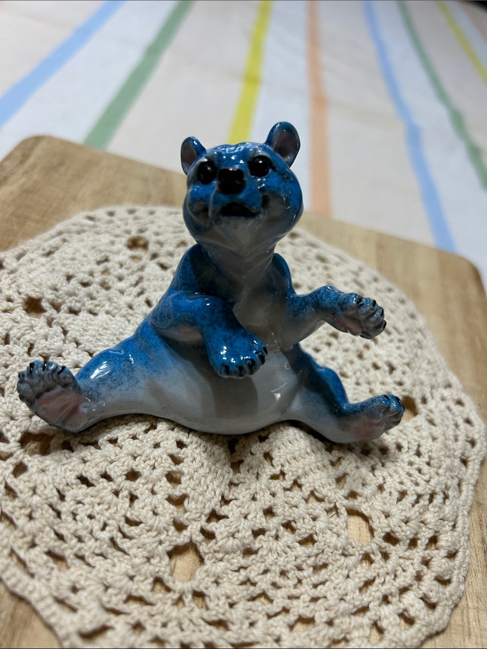 Vintage Whimsical “Barry Blue” Bear Figurine From Kitty’s Critters Retired